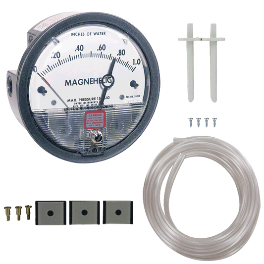 Dwyer 2010 Magnehelic® Differential Pressure Gage with Mounting Kit